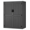 thumbnail image 6 of Uforic Outdoor Storage Shed, Vertical Lockable Tool Storage Resin Shed for Garden, Garage, Patio, No Shelves Included, Gray, 6 of 8