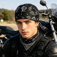 thumbnail image 4 of Unisex Quick Drying Liner Bandana Moisture Wicking Adjustable Tie Back UV Protection Head Wrap for Cycling Outdoor Sports(Black,58cm), 4 of 5