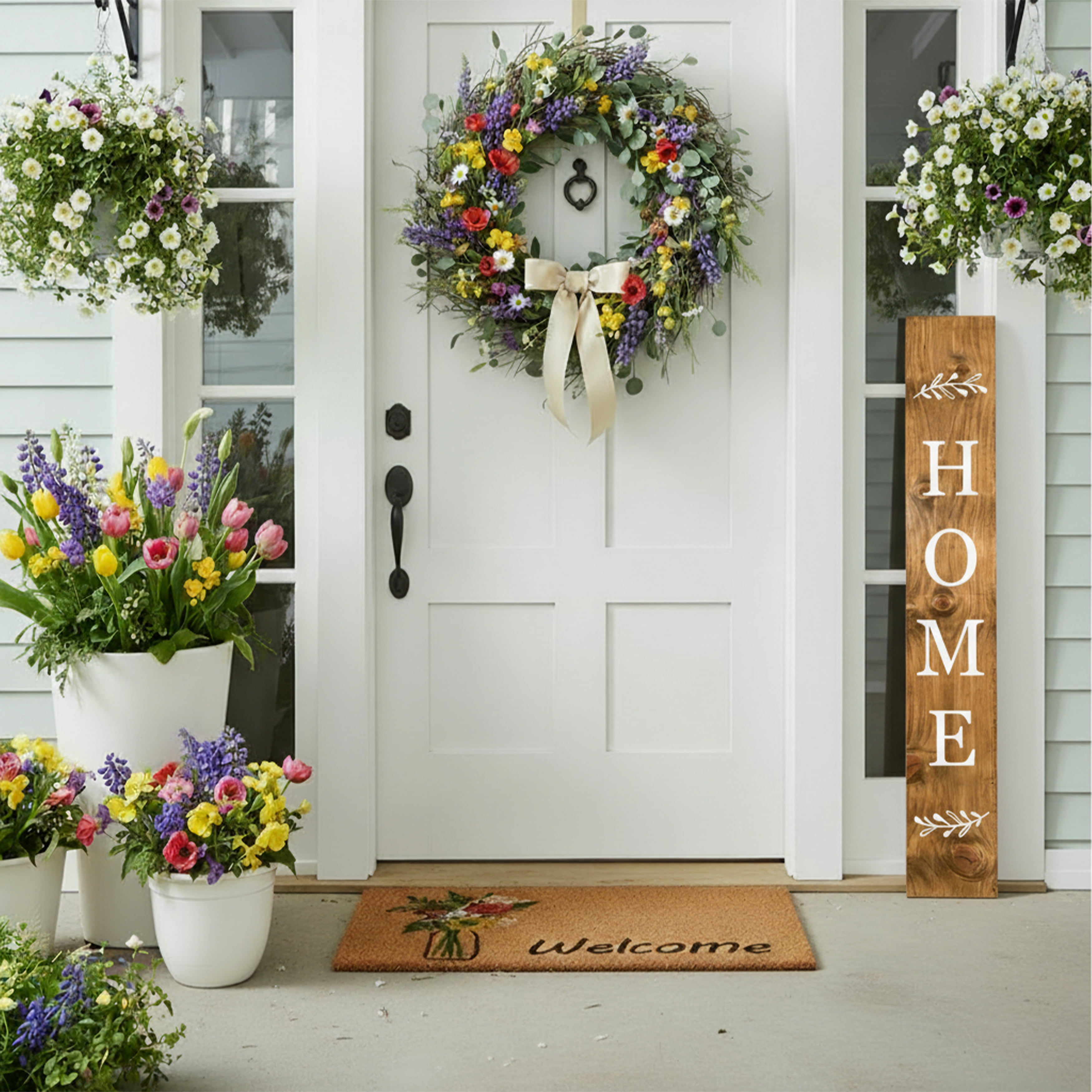 Calloway Mills 118104707 Welcome to our Home White Porch Leaner, 47" x 7.25"