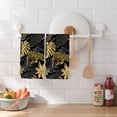 thumbnail image 6 of GZHJMY Bathroom Hand Towels Set of 2, Tropical Style Palm Leaves Soft Microfiber Face Towel, Quick Dry Kitchen Dish Towels, 30x15 Inch Anniversary Decorative Towels for Home, 6 of 8