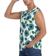 thumbnail image 3 of Haiem Men's Blue Sunflowers Print Tank Tops Summer Sleeveless Cut Off Workout T-Shirts Fitness Vest Athletic Undershirts-XX-Large, 3 of 8