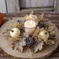 thumbnail image 6 of Thanksgiving Artificial Pumpkins Sunflower Candle Ring, Wreath Fall Centerpiece Candle Holder for Thanksgiving Party Farmhouse Table Door Pillar Decoration, 6 of 8