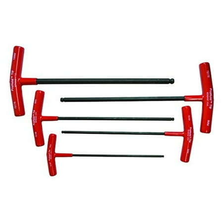 Bondhus 75148 Set of 5 Balldriver T-handles w/ProHold Tip, sizes 4-10mm