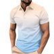 thumbnail image 1 of Camisetas de Manga Corta de los Hombres Casual Gradiente Solapa Botón Arriba Camiseta, Top Ligero para el Hogar, Uso Diario Y Cómodo, 1 of 5