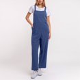 thumbnail image 2 of Combinaison Décontractée Confortable pour Femme, Couleur Unie, avec Poches, Printemps Été, Combinaison Boutonnée Décontractée, Combinaison pour Femme, Bleu, TTG, 2 of 7