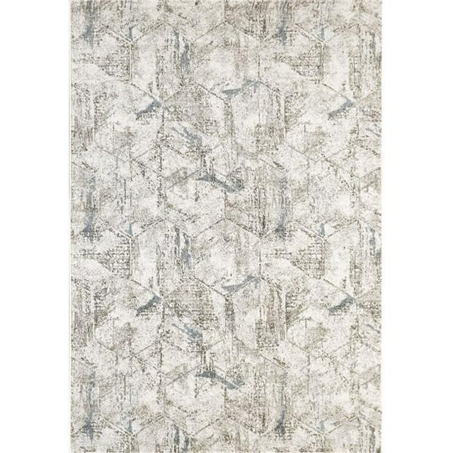 Dynamic Rugs AE4634056151 3 Pi 11 Po x 5 Pi 7 Po Avenue 3405 Rectangle Tapis Moderne - 6151 Ivoire&44; Gris & Bleu