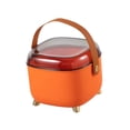 thumbnail image 1 of lionlar 2 Layer Storage Case Box Dustproof Lightweight Cosmetic Container with Clear Lid Orange, 1 of 9