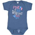 thumbnail image 3 of Inktastic Pink or Blue, Big Brother Loves You Footprints and Heart Boys Baby Bodysuit, 3 of 5