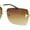 Gold - Brown, variant on Mens Rimless Luxury Metal Jewel Chain Link Arm Fashion Sunglasses Gold - Smoke