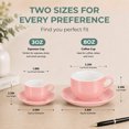 thumbnail image 3 of Unique Bargains 4 Set Espresso Cups Stackable with Saucers Pink 8 oz, 3 of 7