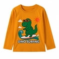 thumbnail image 6 of HILEELANG Toddler Boys（2Y-7Y) Shirt 3-Pack Dinosaurs Graphic Long-Sleeve Tees Winter Cotton Casual Crewneck T-Shirts Sets 2T, 6 of 12