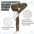 thumbnail image 5 of COEQINE Brown Leopard Print Girls Yoga Leggings Pants Full Length Athletic Trousers High Waist Tummy Control, for 6-7 Years Kids, 5 of 7