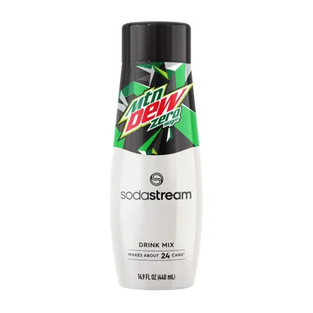 SodaStream Mountain Dew Zero Drink Mix - 14.9 fl oz: Citrus Liquid Concentrate, Kosher, Soda Streamer Flavor