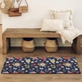 thumbnail image 4 of Pioneer Flower Floral Print Pattern Bathroom Rugs Mat, Non Slip Microfiber Bathroom Rug with Rubber Backing, Soft Mats for Bathroom Floor Tub Shower, 17"x47", 4 of 5