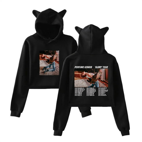 Perfume Genius Glory Tour 2025 Short Hoodies Casual Pullover Women Cat Ear Sweatshirts