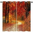 thumbnail image 2 of Autumn Curtains Grommet Blackout Thermal Insulated Curtains Nature Fall Forest Tree Print Pattern Light Blocking Window Drapes for Bedroom Living Room 2 Panels-42"W x 63"L (Pack of 2), 2 of 7