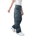 thumbnail image 1 of Adults' Comfortable Casual Loose Pants with Pockets - Solid Color Workwear Style, 1 of 9