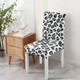 thumbnail image 4 of Leopard Print Dining Chair Covers 4 Pack Cartoon Animal Design Washable Polyester Stretch Slipcovers Removable Seat Protector for Unique Home Style, 4 of 7