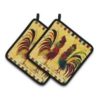 Bird - Rooster Pair of Pot Holders, 7.5 x 3 x 7.5 in.