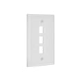 thumbnail image 2 of Monoprice 3-Hole 1-Gang Keystone Wall Plate - White, 2 of 6