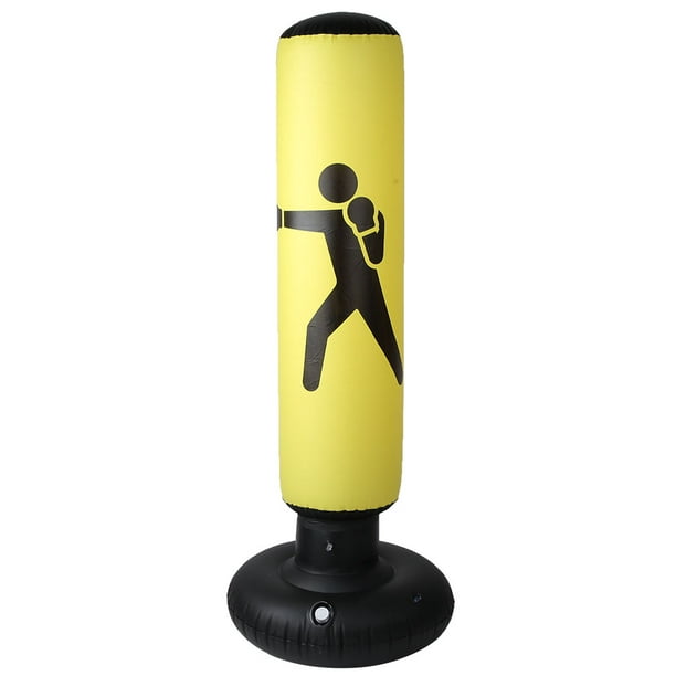 PVC 160 cm Fitness Hit Sandbag adultos niños inflable columna vaso saco de boxeo (amarillo) YUNYI BRAND Deportes