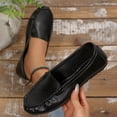 thumbnail image 4 of Dweltoz Women's Leather Loafers Business Casual Comfortable Work Office Flats Lightweight Slip-Ons Retro Ballet Flats,Black 39, 4 of 9