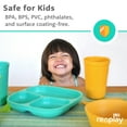 thumbnail image 3 of Re-Play Toddler Plates with Dividers - Deep-Walled 3 Compartments Divided Plates for Kids - Dishwasher & Microwave Safe - Made in USA - Set of 3 - Tulip, 3 of 10