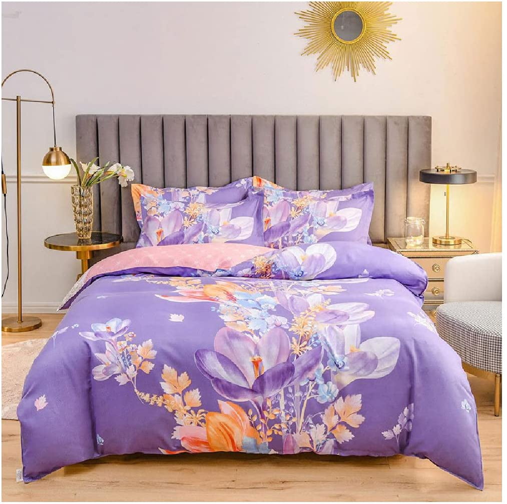 Printed Twin Sheets Set, Bedding Bed Sheet Set 4 Piece Soft Breathable