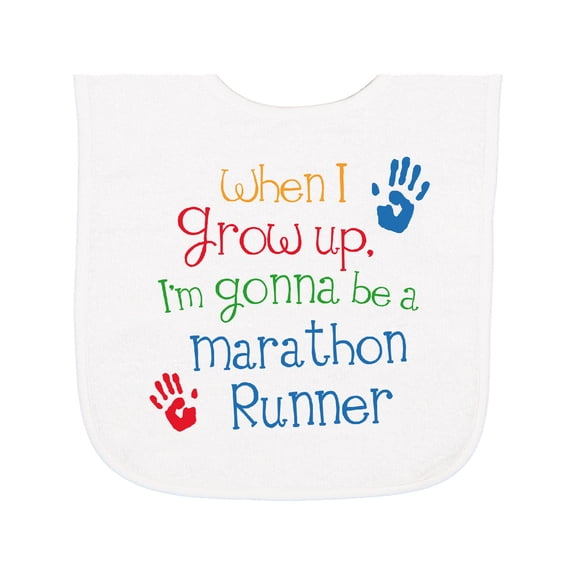 Inktastic Marathon Runner Future Baby Terry Cloth Bib