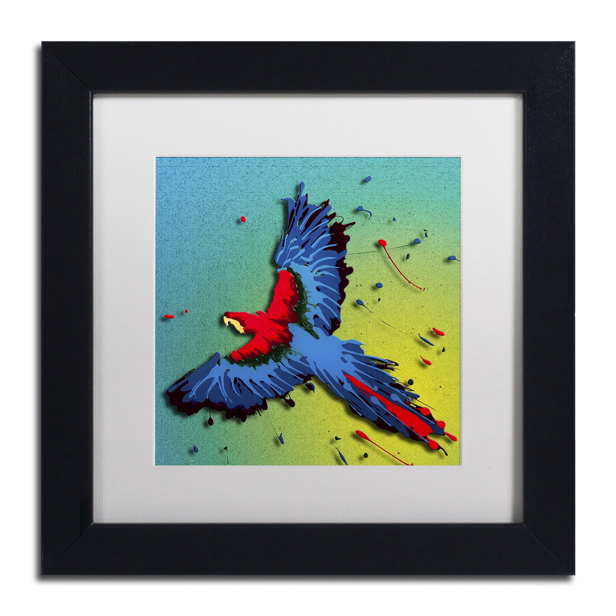 Trademark Fine Art "The Raven 4" Canvas Art by Roderick Stevens, White Matte, Black Frame