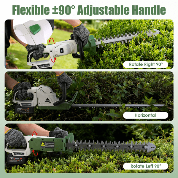 imerelez Cordless Grass Trimmer with 20000 RPM Motor, 2600mAh Dual-Action Steel Blade Hedge Trimmer,Anti-Splash Baffle & Safety Goggles for Bushes Shrubs Trimming Suitable for garden maintenance