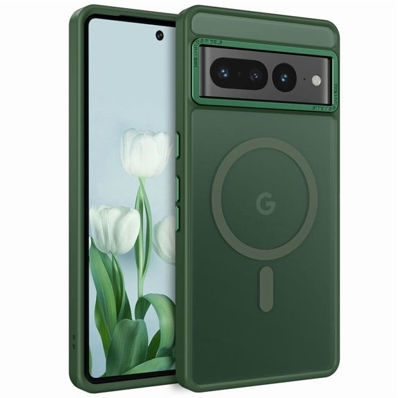for Goolge 7 Pro Super Magnetic [Compatible with MagSafe] Metal Frame Protective Translucent Matte Smooth Phone Case for Goolge 7 Pro, Green