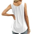 thumbnail image 4 of JDEFEG 2X Tops for Women Plus Size Summer Sleeveless Women Tops Shirts Casual Keyhole Tank Neck Blouses Women's T-Shirts Little Polyester White Xxl, 4 of 7