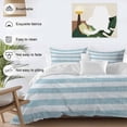 thumbnail image 3 of 3 Piece Blue Striped Duvet Cover Set Queen Size, Microfiber Comforter/Quilt Cover with Corner Ties and 2 Pillowcases, Rustic Farmhouse Stripes All Season Soft Bedding with Zipper Closure, 3 of 8
