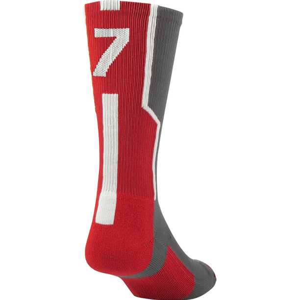 TCK TCK Player ID Jersey Number Crew Socks Red Graphite Singles