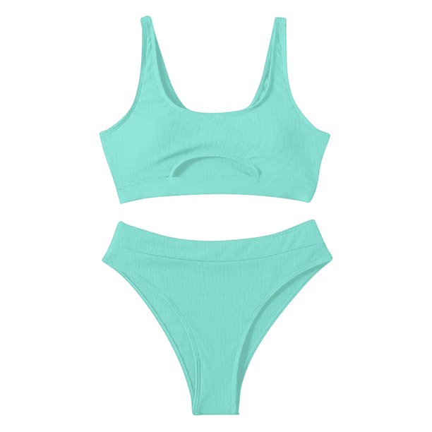 Conjunto de bikini a medida para mujer Conjunto de traje de baño con cintura push up, traje de baño de dos piezas con control del abdomen para mujer