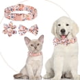 thumbnail image 2 of AOMPMSDX Pet Collars Personalized Dog Collar Flower Printing Pet Collar In Blue Pink Gray 3 Adjustable Sizes Small Medium And Large For Boy And Girl Dogs S, 2 of 6
