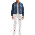 thumbnail image 3 of New Look Juniors' Plus Size Distressed Denim Jacket, 3 of 5