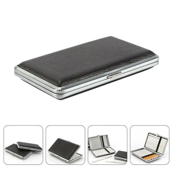 Baluue Retro Metal Cigarette Case Black 1Set for Daily Use
