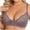Brown, variant on Half Cup Bra for Women Sheer Floral Lace Patchwork No Underwire Unpadded Bralette Slim Non-Slip Straps 3 Hooks Front Closure Daily Lingerie Purple S