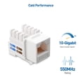 thumbnail image 3 of Keystone Jack Cable Matters Cat6, paquete de 10 unidades, con certificación UL, color blanco, 3 of 7