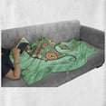 thumbnail image 6 of Floral Soft Flannel Fleece Throw Blanket, with Flowers Featured Grunge Heart Backdrop Animal Graphic Art, Cozy Plush for Indoor and Outdoor Use, 70" x 90", Teal Baby Blue Red, by Ambesonne, 6 of 6
