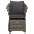 thumbnail image 3 of vidaXL 2 Piece Garden Lounge Set with Cushions Grey Poly Rattan, 3 of 5