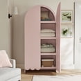thumbnail image 5 of Dahlia 78 Inch Fluted and Scalloped Arched Storage Cabinet in Soft Pink, 5 of 10