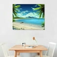 thumbnail image 2 of COMIO  Canvas Wall Art Ocean Waves Coconut Trees on Sands Beach Seascape Scenery Painting Nature Picture for Bedroom Home Office Wall Decor, 2 of 4