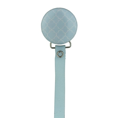 Moroccan Tile Pacifier Clip with Matching Ribbon