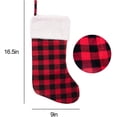 thumbnail image 3 of Medias de Navidad - Adorno de medias de Navidad a cuadros rojos y negros de 16.5 pulgadas con puño de felpa para decoraciones familiares (4 piezas) Zhivalor WRJM-430-2, 3 of 6