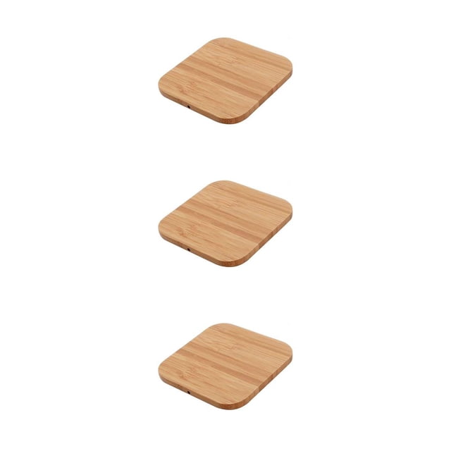 ZheElen Chargeur Sans Fil Carré Rapide en Bambou Certifié Compatible pour 70cm 3ensemble