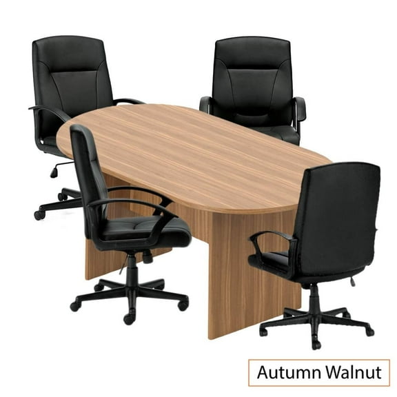 GOF 6 Ft. Walnut Conference Table with 4 Ergonomic Executive Chairs (G11782B) – Premium Office Meeting Room Set