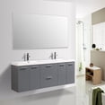 thumbnail image 2 of Eviva Luxury 84 inch Gray Bathroom Vanity with Integrated Acrylic Sinks, 2 of 5